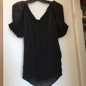 Joie Black Silk, Tie Front Elanor Blouse